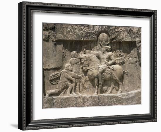 Valerian Before Shahpur, 241 to 272 AD, Naqsh-E Rustam, Iran, Middle East-Robert Harding-Framed Photographic Print