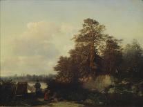 Landscape with Anglers, 1852-Valerian Konstantinovich Kamenev-Framed Giclee Print
