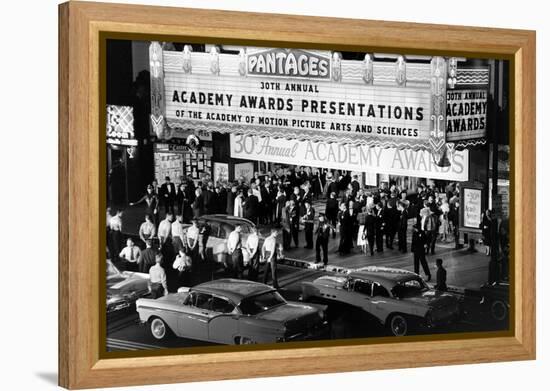 Valet Attendants Ready to Park Celebrities' Cars, 30th Academy Awards, Los Angeles, CA, 1958-Ralph Crane-Framed Premier Image Canvas