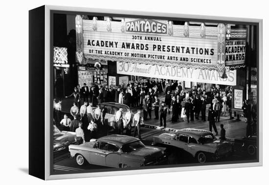 Valet Attendants Ready to Park Celebrities' Cars, 30th Academy Awards, Los Angeles, CA, 1958-Ralph Crane-Framed Premier Image Canvas