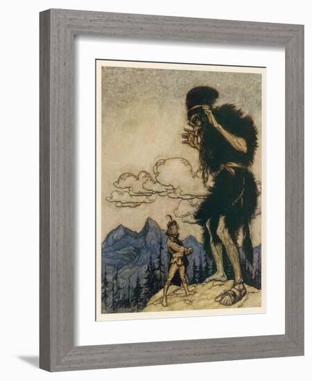 Valiant Tailor and Giant-Arthur Rackham-Framed Art Print