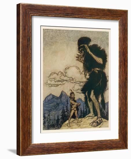 Valiant Tailor and Giant-Arthur Rackham-Framed Art Print