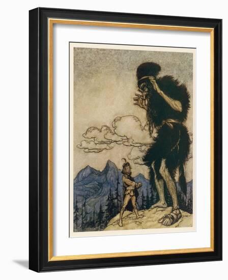 Valiant Tailor and Giant-Arthur Rackham-Framed Art Print