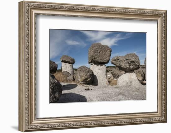 Valle de los Hongos (Mushroom Rocks) formed of volcanic ash, Creel, Chihuahua, Mexico, North Americ-Tony Waltham-Framed Photographic Print