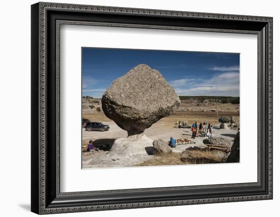 Valle de los Hongos (Mushroom Rocks) formed of volcanic ash, Creel, Chihuahua, Mexico, North Americ-Tony Waltham-Framed Photographic Print