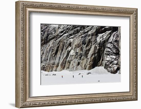 Vallee Blanche off piste ski tour, Chamonix, Rhone Alpes, Haute Savoie, French Alps, France, Europe-Christian Kober-Framed Photographic Print