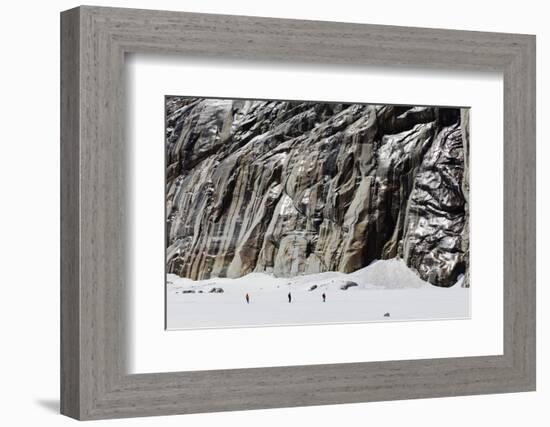 Vallee Blanche off piste ski tour, Chamonix, Rhone Alpes, Haute Savoie, French Alps, France, Europe-Christian Kober-Framed Photographic Print