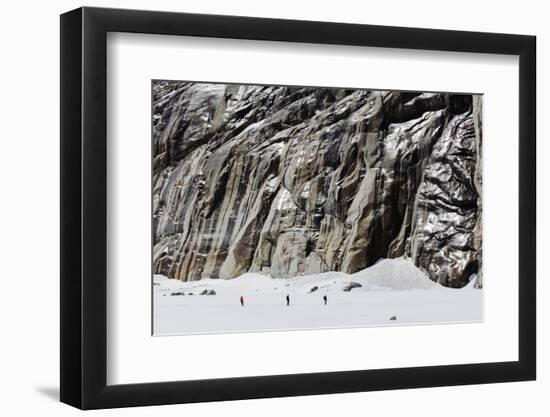 Vallee Blanche off piste ski tour, Chamonix, Rhone Alpes, Haute Savoie, French Alps, France, Europe-Christian Kober-Framed Photographic Print