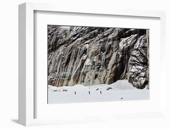 Vallee Blanche off piste ski tour, Chamonix, Rhone Alpes, Haute Savoie, French Alps, France, Europe-Christian Kober-Framed Photographic Print