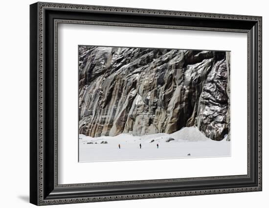 Vallee Blanche off piste ski tour, Chamonix, Rhone Alpes, Haute Savoie, French Alps, France, Europe-Christian Kober-Framed Photographic Print