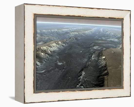 Valles Marineris, the Grand Canyon of Mars-Stocktrek Images-Framed Premier Image Canvas