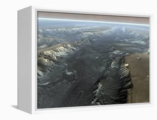 Valles Marineris, the Grand Canyon of Mars-Stocktrek Images-Framed Premier Image Canvas
