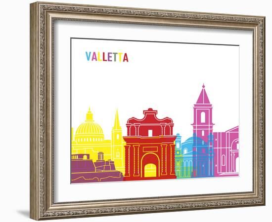 Valletta Skyline Pop-paulrommer-Framed Art Print