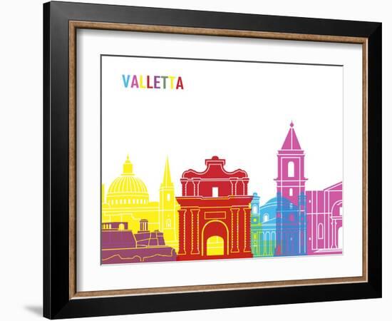 Valletta Skyline Pop-paulrommer-Framed Art Print