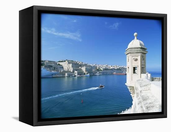 Valletta Viewed Over the Grand Harbour, Malta, Mediterranean-Simon Harris-Framed Premier Image Canvas