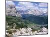 Valley East of Gardena Pass with Villages of Colfosco and Corvara, Dolomites, Alto Adige, Italy-Richard Nebesky-Mounted Photographic Print