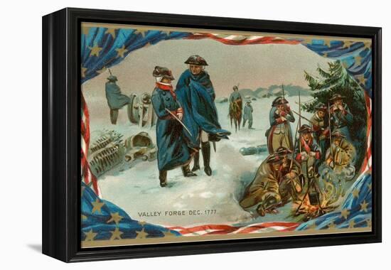 Valley Forge Campfire-null-Framed Stretched Canvas