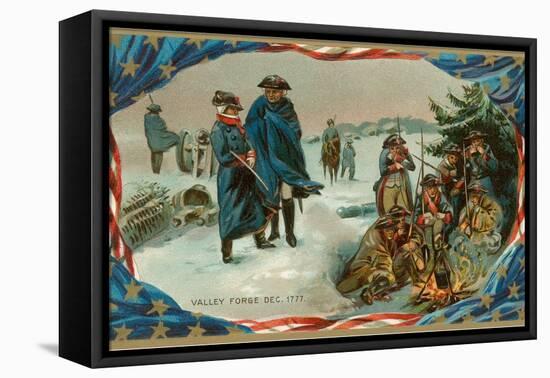 Valley Forge Campfire-null-Framed Stretched Canvas