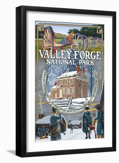 Valley Forge, Pennsylvania - Montage Scenes-Lantern Press-Framed Art Print