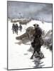 Valley Forge Soldier on Picket Duty in the Snow, Awaiting His Relief Shift, American Revolution-null-Mounted Giclee Print