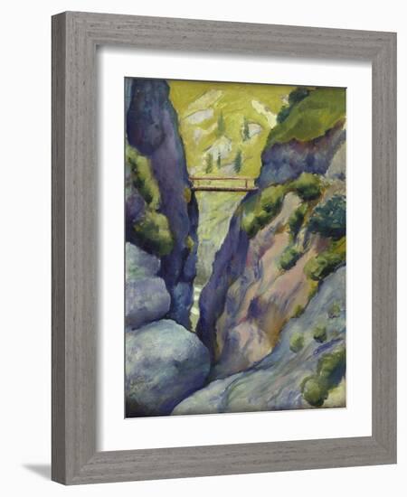 Valley in Tegernse; Schlucht in Tegernse-Auguste Macke-Framed Giclee Print