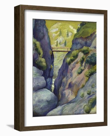 Valley in Tegernse; Schlucht in Tegernse-Auguste Macke-Framed Giclee Print