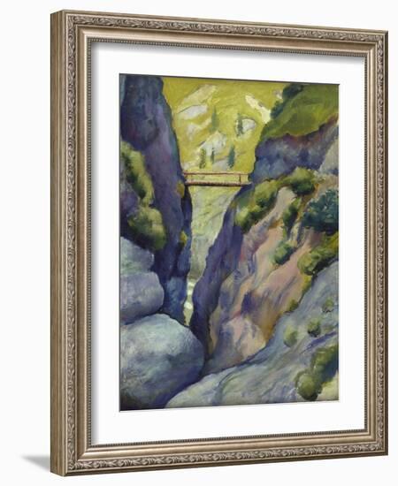 Valley in Tegernse; Schlucht in Tegernse-Auguste Macke-Framed Giclee Print