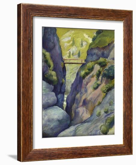 Valley in Tegernse; Schlucht in Tegernse-Auguste Macke-Framed Giclee Print