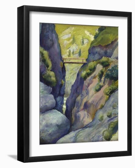 Valley in Tegernse; Schlucht in Tegernse-Auguste Macke-Framed Giclee Print