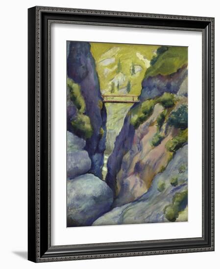 Valley in Tegernse; Schlucht in Tegernse-Auguste Macke-Framed Giclee Print