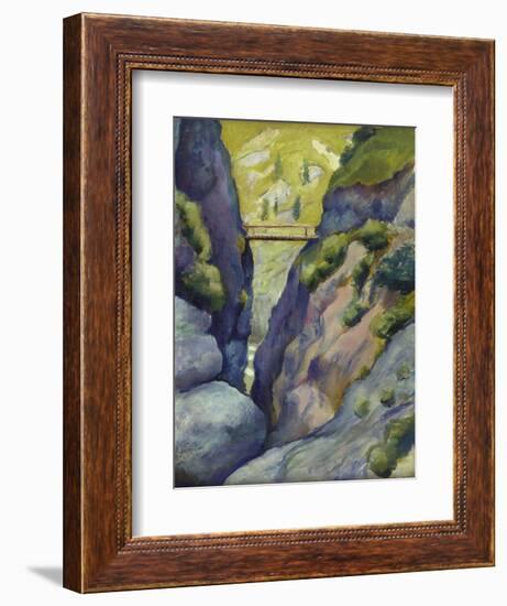 Valley in Tegernse; Schlucht in Tegernse-Auguste Macke-Framed Giclee Print