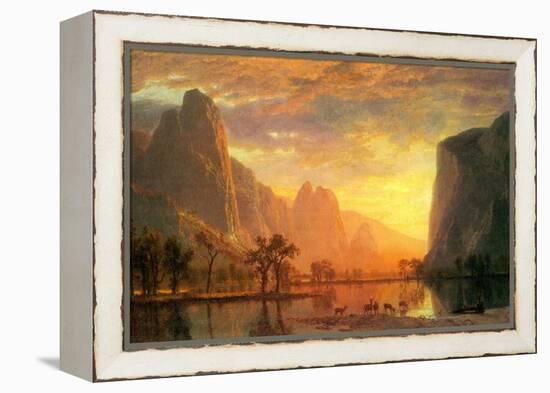 Valley in Yosemite-Albert Bierstadt-Framed Stretched Canvas