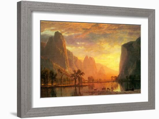Valley in Yosemite-Albert Bierstadt-Framed Art Print