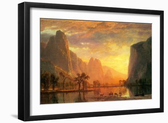 Valley in Yosemite-Albert Bierstadt-Framed Art Print