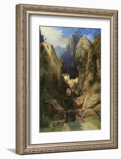 Valley near Amalfi-Karl Blechen-Framed Art Print