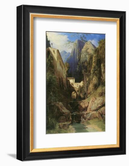 Valley near Amalfi-Karl Blechen-Framed Art Print