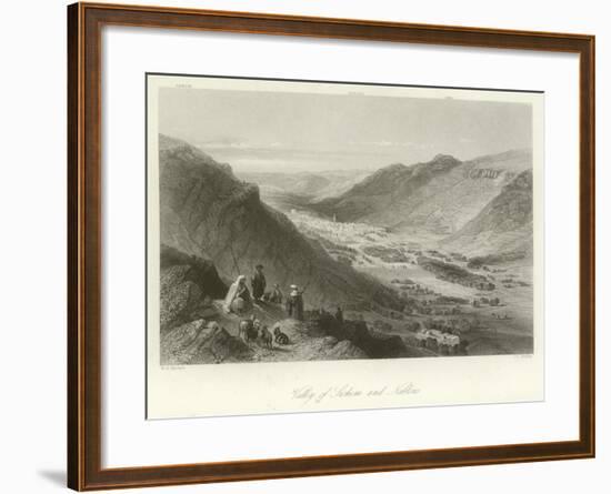 Valley of Sichem and Nablus, Palestine-William Henry Bartlett-Framed Giclee Print