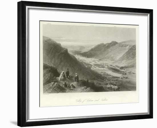 Valley of Sichem and Nablus, Palestine-William Henry Bartlett-Framed Giclee Print