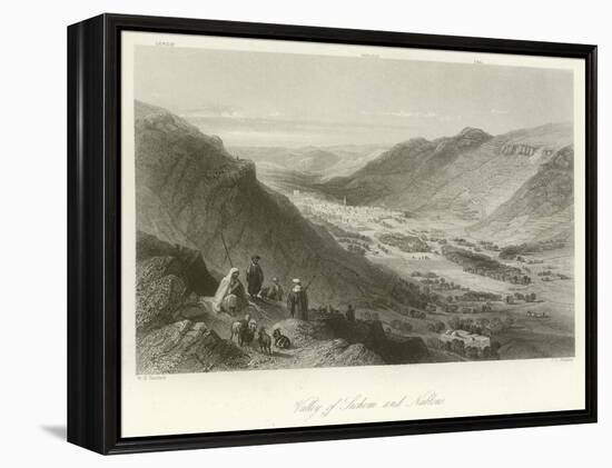 Valley of Sichem and Nablus, Palestine-William Henry Bartlett-Framed Premier Image Canvas