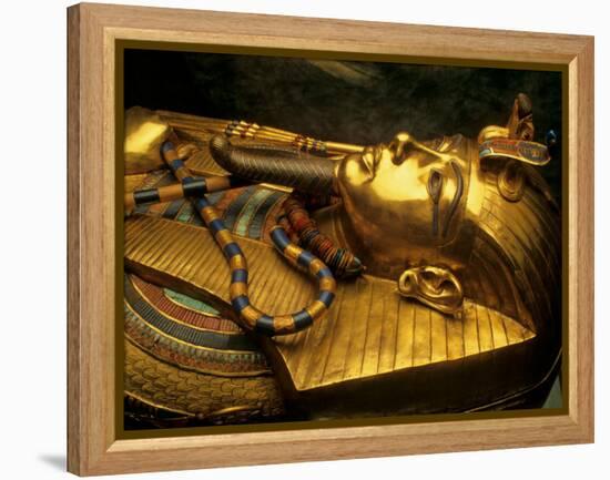 Valley of the Kings, Golden Coffin, Tutankhamun, Egypt-Kenneth Garrett-Framed Premier Image Canvas