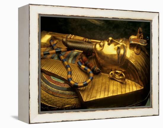 Valley of the Kings, Golden Coffin, Tutankhamun, Egypt-Kenneth Garrett-Framed Premier Image Canvas