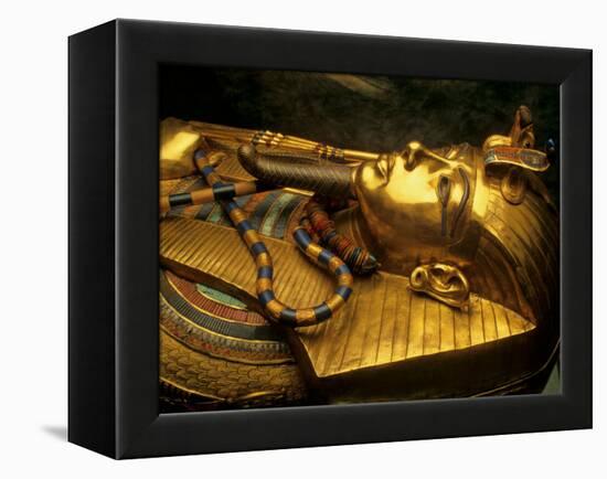 Valley of the Kings, Golden Coffin, Tutankhamun, Egypt-Kenneth Garrett-Framed Premier Image Canvas