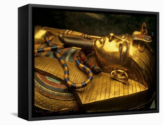 Valley of the Kings, Golden Coffin, Tutankhamun, Egypt-Kenneth Garrett-Framed Premier Image Canvas