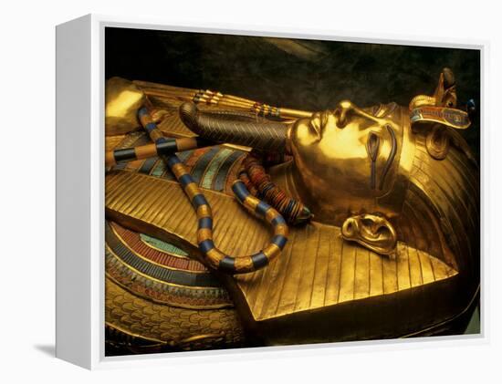 Valley of the Kings, Golden Coffin, Tutankhamun, Egypt-Kenneth Garrett-Framed Premier Image Canvas