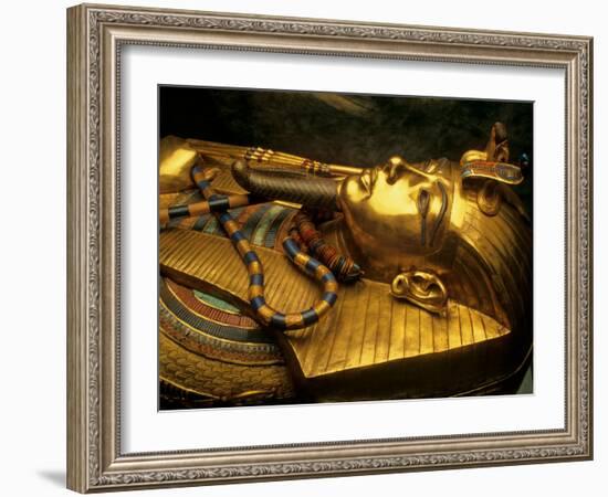 Valley of the Kings, Golden Coffin, Tutankhamun, Egypt-Kenneth Garrett-Framed Photographic Print