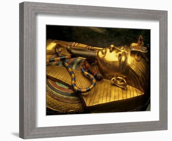 Valley of the Kings, Golden Coffin, Tutankhamun, Egypt-Kenneth Garrett-Framed Photographic Print