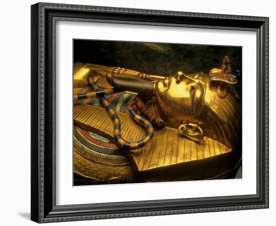 Valley of the Kings, Golden Coffin, Tutankhamun, Egypt-Kenneth Garrett-Framed Photographic Print