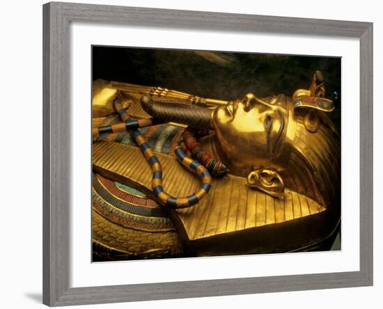 Valley of the Kings, Golden Coffin, Tutankhamun, Egypt-Kenneth Garrett-Framed Photographic Print