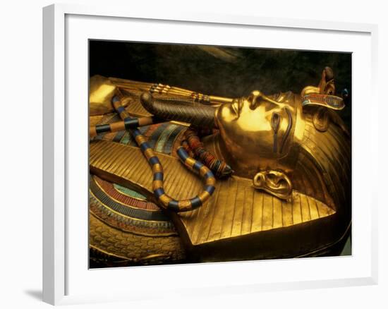 Valley of the Kings, Golden Coffin, Tutankhamun, Egypt-Kenneth Garrett-Framed Photographic Print