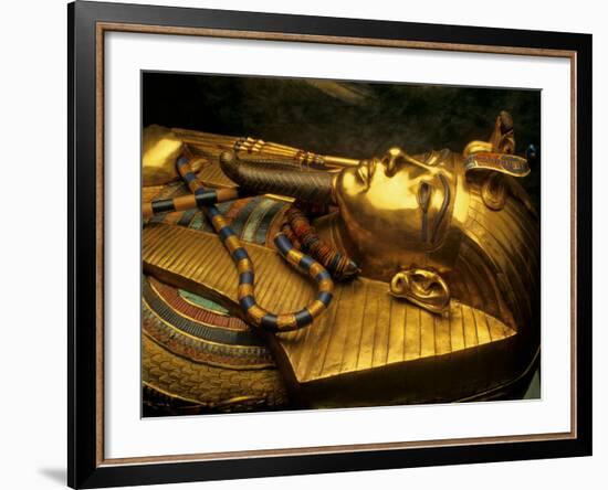Valley of the Kings, Golden Coffin, Tutankhamun, Egypt-Kenneth Garrett-Framed Photographic Print